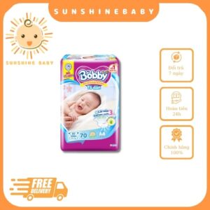 Tã Dán Cho Bé Sơ Sinh Bobby Mới 70 Miếng Lõi Nén 3mm Cotton-soft_TB04