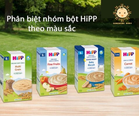 Phân loại bột ăn dặm HiPP thèo màu sắc